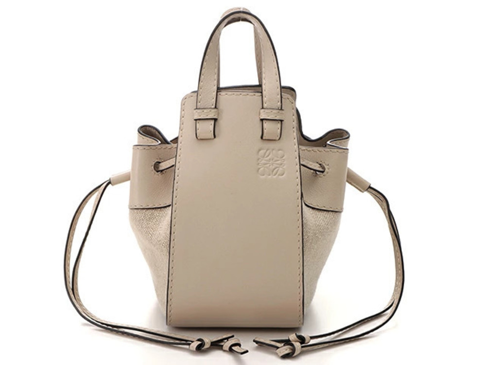 Loewe Hammock Drawstring Handbag Beige Cream Calfskin